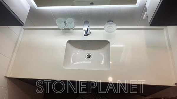Столешница для ванной из искусственного камня EtnaQuartz Bianco Extra (1)