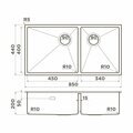 Кухонная мойка Omoikiri Taki 85-2-LB-U/IF SIDE-LG светлое золото