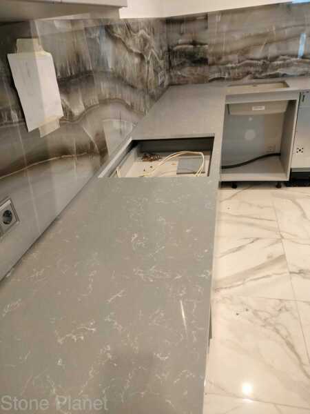 Grey Marble Smart Quartz столешница (2)