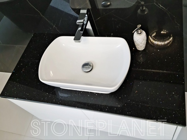 Cтолешница для ванны из искусственного камня Technistone Starlight Black (5)