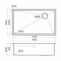 Кухонная мойка Omoikiri Taki 74-U/IF SIDE-GB графит