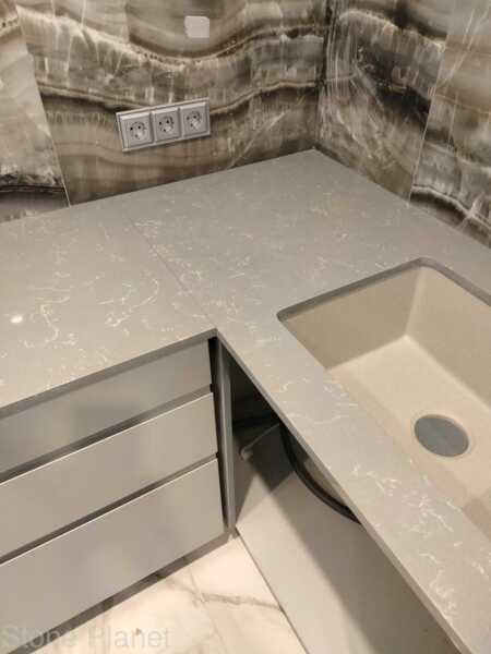 Grey Marble Smart Quartz столешница (3)