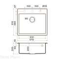Кухонная мойка Omoikiri Tedori 57-EV Tetogranit/эверест