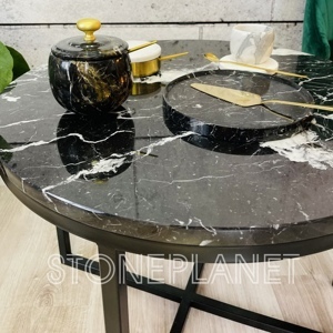 Стол мраморный Nero Marquina на заказ