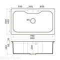 Кухонная мойка Omoikiri Maru 86-EV Tetogranit/эверест