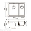 Кухонная мойка Omoikiri Kata 55-2-U-PA Artgranit/пастила